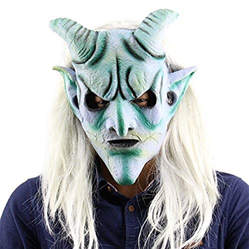 YYH Halloween Scary Long Hair Devil Mask Costume Party Cosplay Prop Decoration