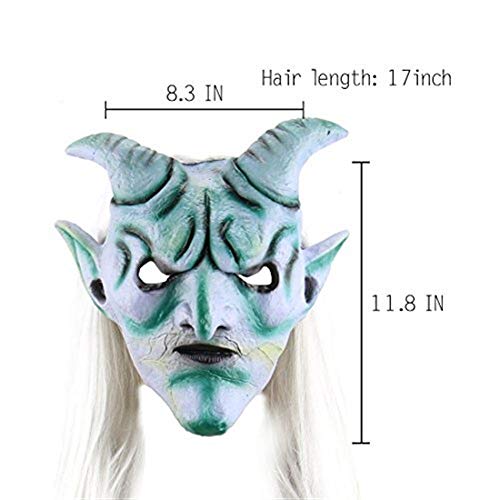 YYH Halloween Scary Long Hair Devil Mask Costume Party Cosplay Prop Decoration