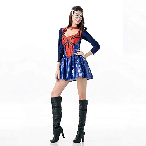 YyiHan Cosplay Disfraz, Traje del funcionamiento de la etapa del traje de heroína hombre araña del traje de Superwoman del partido del tema del juego de Cosplay del uniforme del partido del maquillaje