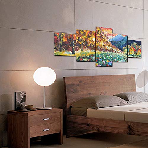 YYJHMK Sin marco Aldea rural Camino Montaje Paisaje Arte Pintura al óleo Lienzo Impresiones de la foto para la cama Sala de estar Decoración para el hogar Imagen 40x60 40x80 40x100cm