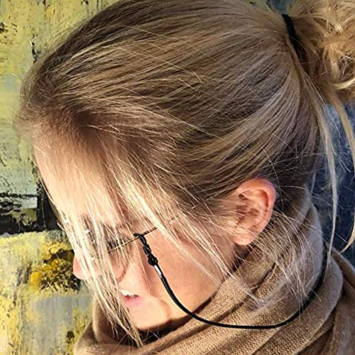 yyuezhi Cordón Antideslizante Ajustable para Gafas Negro Correa de Gafas Cable de Gafas Soporte Ajustable Sistema de Retención de Gafas para los Deportes y Actividades al Aire 10 Piezas