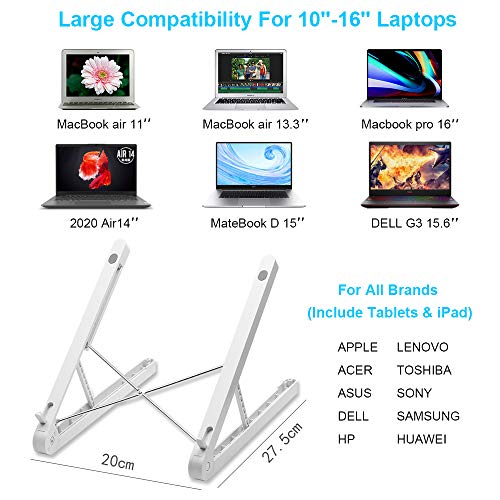 YZPUSI Ajustable Ergonómico PC Laptop Soporte Stand, Portátil Plegable Ventilado Stand Soporte para PC Macbook Computadora Notebook Tableta