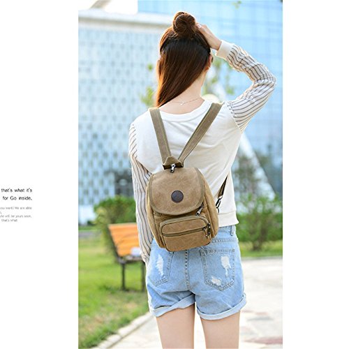 Z-P Unisex Canvas Casual Daypack Laptop Bag Schoolbag Travel Storage Backpack