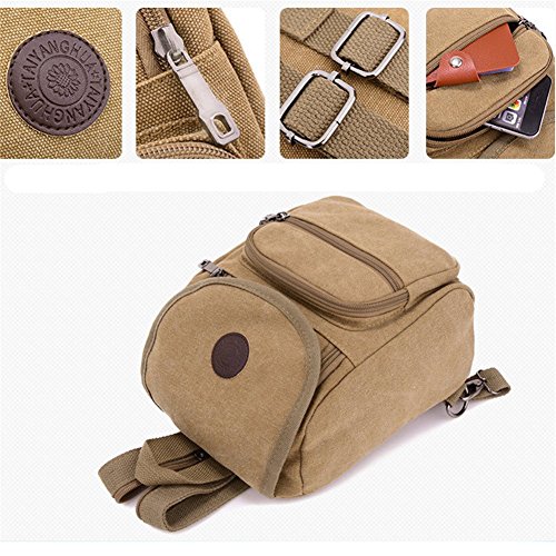 Z-P Unisex Canvas Casual Daypack Laptop Bag Schoolbag Travel Storage Backpack