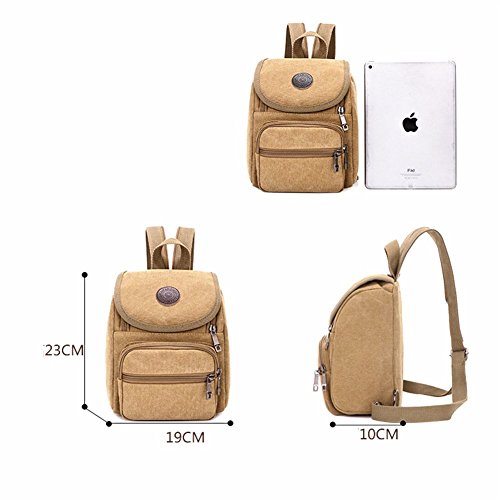 Z-P Unisex Canvas Casual Daypack Laptop Bag Schoolbag Travel Storage Backpack