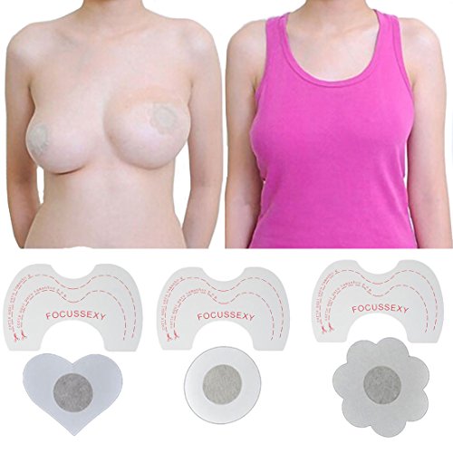 ZAIQUN Desechable Pegatina Cojín de La Teta sostén Invisible y Levantamiento de Senos Autoadhesivo Sujetador Invisible