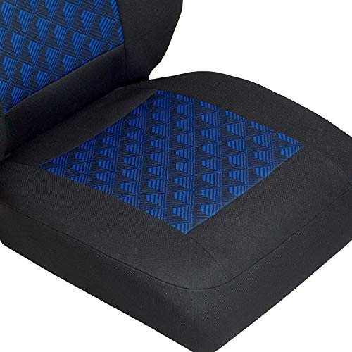 Zakschneider Fundas De Asiento para Mercedes Vito Cargo - Conjunto De Fundas 1+2 - Color Premium Negro con Efecto 3D Azul