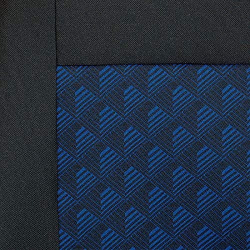 Zakschneider Fundas De Asiento para Mercedes Vito Cargo - Conjunto De Fundas 1+2 - Color Premium Negro con Efecto 3D Azul