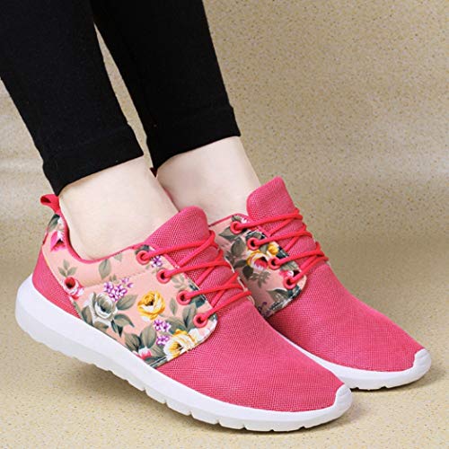 Zapatillas de Deporte de Moda de Las Mujeres al Aire Libre Ligero Transpirable Imprimir Flor Correr Entrenadores Mujer Low Top Sports Casual Shoes