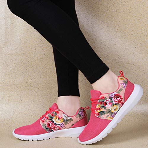 Zapatillas de Deporte de Moda de Las Mujeres al Aire Libre Ligero Transpirable Imprimir Flor Correr Entrenadores Mujer Low Top Sports Casual Shoes
