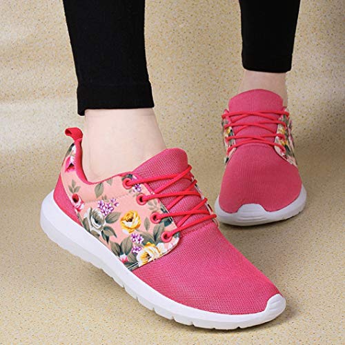 Zapatillas de Deporte de Moda de Las Mujeres al Aire Libre Ligero Transpirable Imprimir Flor Correr Entrenadores Mujer Low Top Sports Casual Shoes