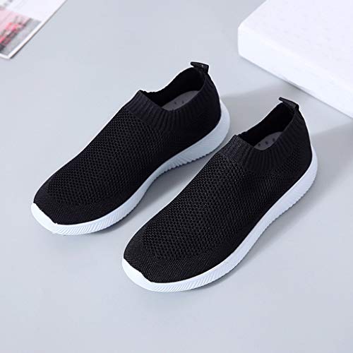 Zapatillas Deportivas de Mujer Verano 2019 PAOLIAN Zapatos de Deporte Running Comodas Vestir Señora Casual Calzado de Plano Damas Sólido Sin Cordones Talla Grande 35-43 EU