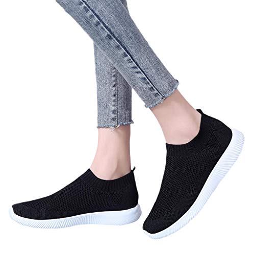 Zapatillas Deportivas de Mujer Verano 2019 PAOLIAN Zapatos de Deporte Running Comodas Vestir Señora Casual Calzado de Plano Damas Sólido Sin Cordones Talla Grande 35-43 EU