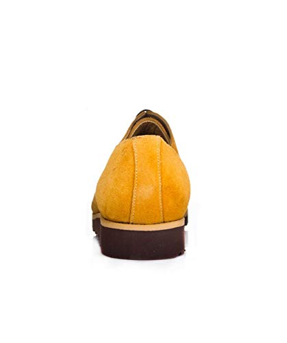 Zapatos Blucher Hombre | Modelo Aranjuez | Zapatos Piel Hombre Zapatos Artesanos | Zapatos Blucher | Color Mostaza | Envío 48 Horas | Variedad de Tallas (Numeric_40)