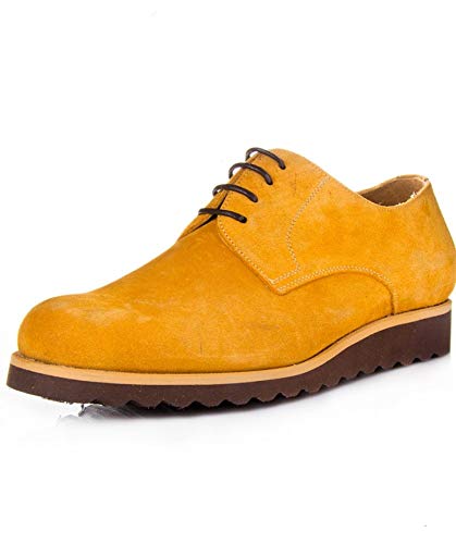 Zapatos Blucher Hombre | Modelo Aranjuez | Zapatos Piel Hombre Zapatos Artesanos | Zapatos Blucher | Color Mostaza | Envío 48 Horas | Variedad de Tallas (Numeric_40)
