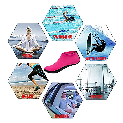 Zapatos de piel acuáticos de secado rápido para hombres y mujeres, calcetines de buceo para deportes acuáticos, natación, surf, yoga, ejercicios y playa, naranja