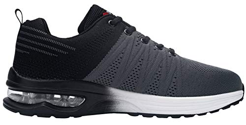 Zapatos de Seguridad Hombre,Zapatillas de Seguridad con Punta de Acero Ultraligero Transpirables Zapatos de Trabajo(Negro Gris,45)