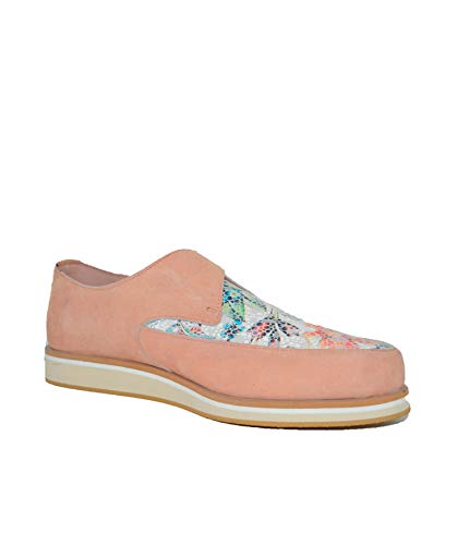 Zapatos Mocasín Mujer | Modelo Fuengirola | Zapatos Piel Mujer | Zapato Mocasín 1 Hebilla | Mocasínes Mujer | Zapatos Elegantes | Color Rosa Ante Floral | Envío 48 Horas | Variedad de Tallas (36)