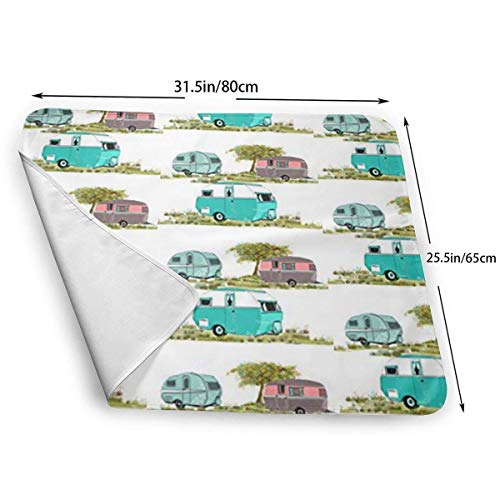 Zcfhike Changing Pad Lets Go Camping Retro Travel Trailers Portable Diaper Changing Pad - for Baby Showers Changing Mats and Reusable Detachable Wipe Able Mat- Unisex