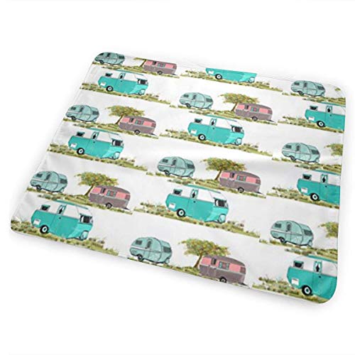 Zcfhike Changing Pad Lets Go Camping Retro Travel Trailers Portable Diaper Changing Pad - for Baby Showers Changing Mats and Reusable Detachable Wipe Able Mat- Unisex