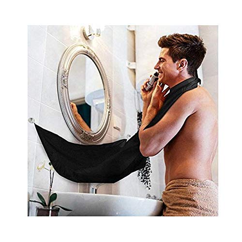 Zeagro - Delantal de baño para Hombre, diseño de Barba con Flores, Color Blanco