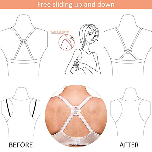 ZEVONDA Clips de Sujetador de 9 Piezas - Sujetador para Mujer Correa Convertidora Corrector Racerback Clips para la Espalda