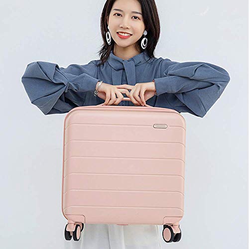 ZH1 Maleta portátil Recargable, Mini Rosa de 18 Pulgadas con Ruedas giratorias, Adecuada para Viajes, embarque, Escuela, Puede almacenar Ropa, Digital, artículos de tocador, cosméticos
