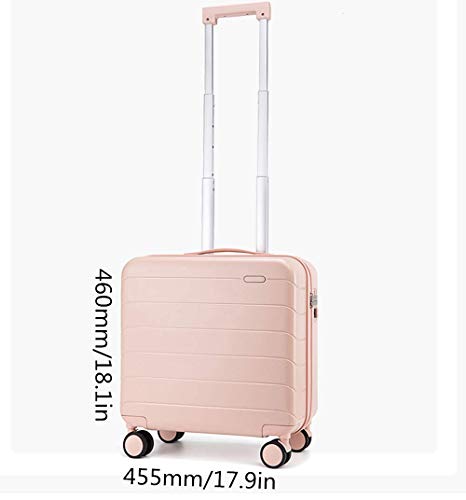 ZH1 Maleta portátil Recargable, Mini Rosa de 18 Pulgadas con Ruedas giratorias, Adecuada para Viajes, embarque, Escuela, Puede almacenar Ropa, Digital, artículos de tocador, cosméticos