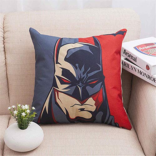 ZHAOCC Funda de Almohada 5 Piezas Avengers Superhero Cojín Impresión Manta Decoración Hogar Sofá Silla de Coche Funda de Almohada 45X45Cm