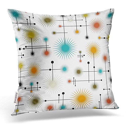 zhengchunleiX Funda de Almohada Throw Pillow Cover Retro Starbursts A Go Decorative Pillow Case Home Decor Square 18 x 18 Inch Cushion Pillowcase