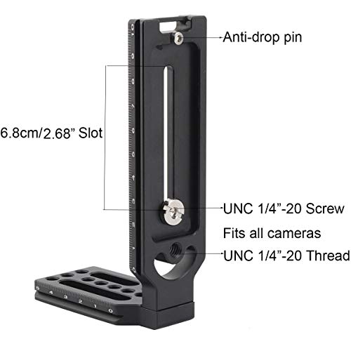 Zhiyou Universales L Bracket Placa, con Rosca de Trípode 1/4-20 y Compatible con Arca Swiss