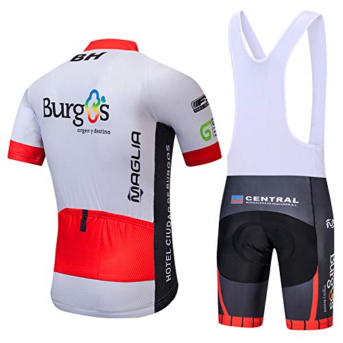 ZHLCYCL Traje Ciclismo Hombre, Maillot Ciclismo y Culotte Ciclismo con 5D Gel Pad para Verano Deportes al Aire Libre Ciclo Bicicleta, BH-White, S