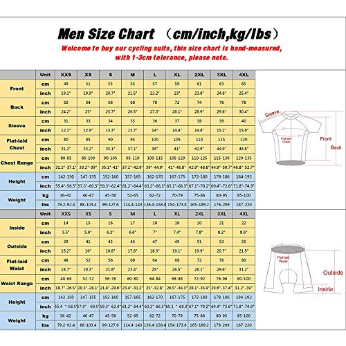 ZHLCYCL Traje Ciclismo Hombre, Maillot Ciclismo y Culotte Ciclismo con 5D Gel Pad para Verano Deportes al Aire Libre Ciclo Bicicleta, BH-White, S