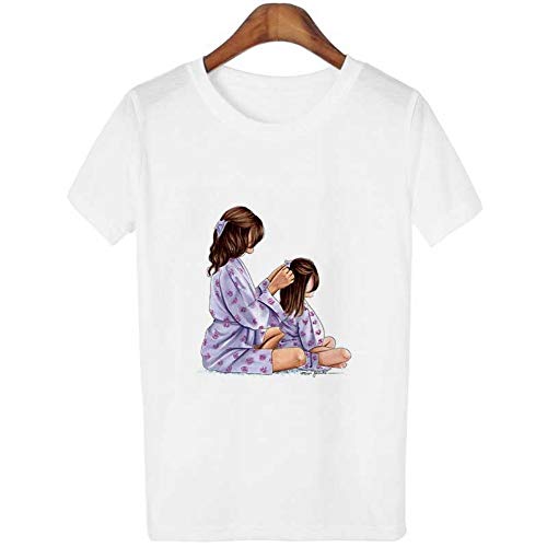 ZHOUBIANREN Camiseta Camiseta Camiseta Camiseta Super Mom Camiseta Femenina Madre Kawaii Tshirt Blanco Ropa Moda Coreana,XXL