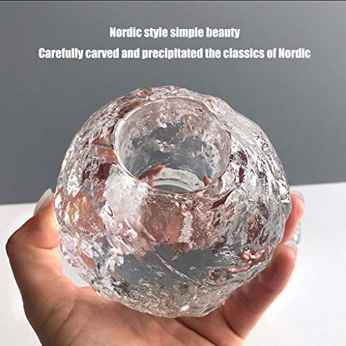 Zhu Titulares De Vela del Vidrio Cristalino Creativas, Tamaño Pequeño 2 Estilos Disponibles De Velas, Pure White Series Iluminación De La Vela Cubierta Sticks Titulares (Color : 9cm)