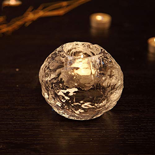 Zhu Titulares De Vela del Vidrio Cristalino Creativas, Tamaño Pequeño 2 Estilos Disponibles De Velas, Pure White Series Iluminación De La Vela Cubierta Sticks Titulares (Color : 9cm)