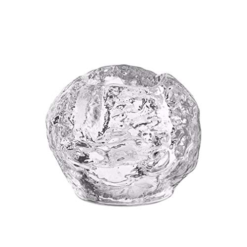 Zhu Titulares De Vela del Vidrio Cristalino Creativas, Tamaño Pequeño 2 Estilos Disponibles De Velas, Pure White Series Iluminación De La Vela Cubierta Sticks Titulares (Color : 9cm)