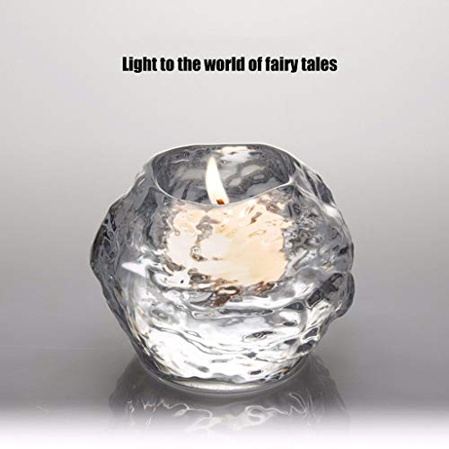Zhu Titulares De Vela del Vidrio Cristalino Creativas, Tamaño Pequeño 2 Estilos Disponibles De Velas, Pure White Series Iluminación De La Vela Cubierta Sticks Titulares (Color : 9cm)