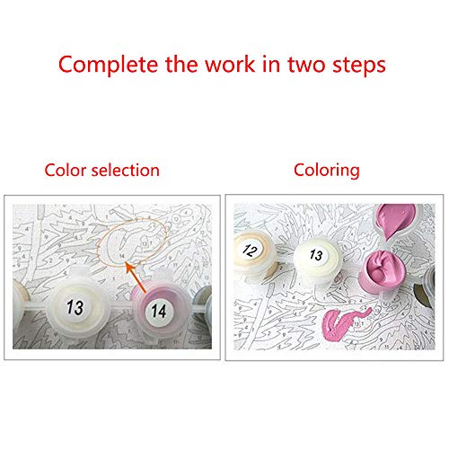 Zhxx Pintar Por Numeros Adultos Villa Muñeco De Nieve Paisaje Diy Arte De La Pared Moderno Digital Pintura De La Lona De Navidad Regalo Decoración Para El Hogar 40X50Cm Con Marco