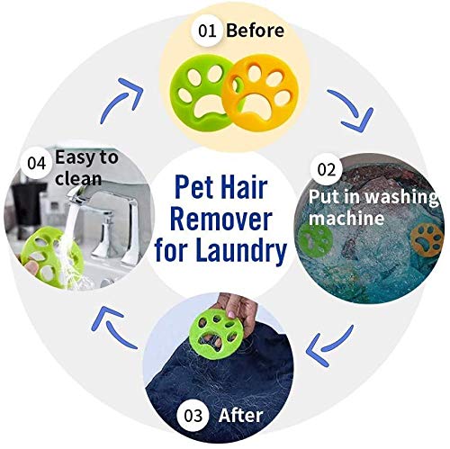 Zhybca - 2020año Eliminador de pelo de mascotas para lavandería, lavadora, recogedor de pelo de mascotas, removedor de pelo de mascotas para ropa/ropa de cama, bola de limpieza reutilizable 2Pcs