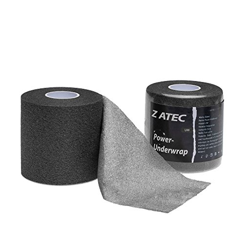 ZiATEC Power Underwrap - pre-wrap no adhesivo | pre-envoltura de espuma para cinta deportiva, fijación del pelo, protección de la piel, color:negro