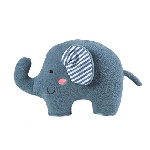 Zidao Juguete del bebé Elefante de Peluche, calmante y Dormir Puede ser Usado como Amortiguador de la Almohadilla Super Suave Felpa Corta de algodón elástico de Relleno Adecuado,Azul