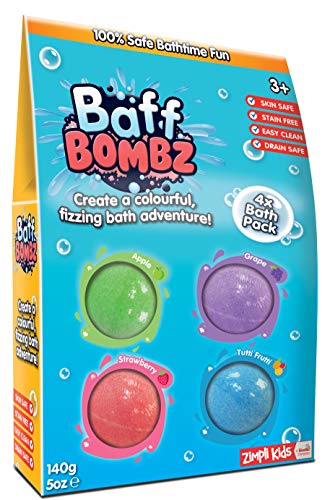 Zimpli Kids- Bombas de baño, Color Verde, Morado, Azul, Rojo. (5276)