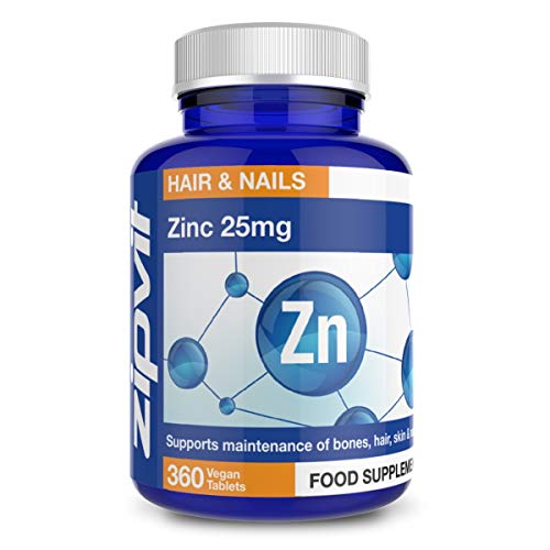 Zinc 25mg, 360 comprimidos. Pelo, piel y uñas. Promueve el buen funcionamiento del sistema inmune, la salud ósea y la función cognitiva