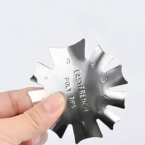 Ziyero 6 Piezas/Set Línea Sonrisa Uñas Francesa Fácil Nail Art Line Plantilla Acero inoxidable 6 Formas Múltiples Tamaños, para DIY, Salones Uñas, Salones Belleza, Principiantes de Uñas—Plata