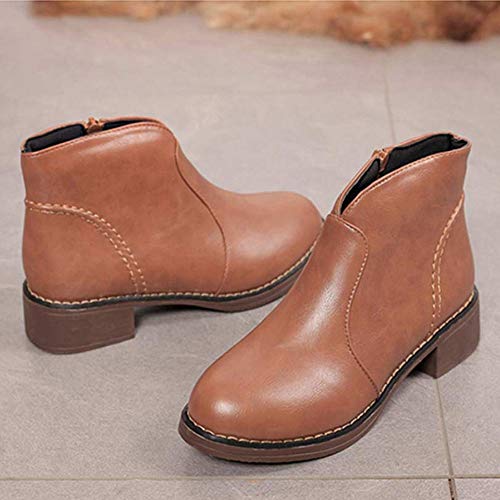ZODOF Botas de Mujer Zapatos Borla Retro para Mujer Bota Navidad con Cordones y Punta Estrecha en Punta de Cuero