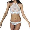 ZODOF Lenceria Mujer Lenceria Sexy Cordón Las Flores Hacer Subir Parte Superior Sostén Conjunto de Ropa Interior de Pantalones Lenceria Sexy Mujer Sujetador de Encaje Mujer Lenceria Erotica(Blanco)