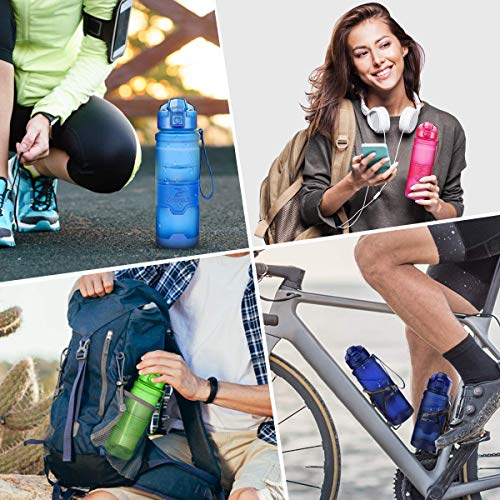 ZOUNICH Botella Agua Deporte Botellas Agua Niños sin BPA, Reutilizable Tritan Plástico Ecologica con Filtro, 400ml/500ml700ml/1l, Cantimploras para Gimnasio, Bicicleta, Colegio, Oficina, Viajes