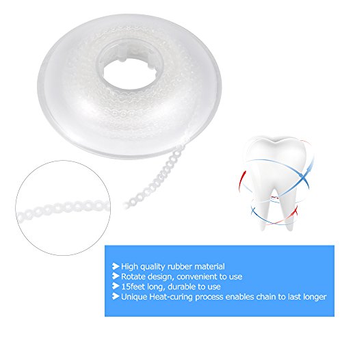zroven Carrete de goma dental 1Pc Materiales de ortodoncia dentales de alta resistencia Elástico Ultra Cadenas de potencia Transparente Tamaño continuo