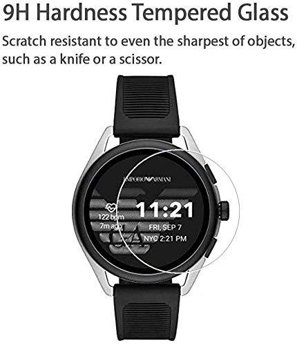 Zshion - Protector de pantalla para reloj inteligente Emporio Armani 3 ART5021/ART5020/ART5023/ART5025/ART5022/ART5024, película de vidrio templado de alta definición (2 unidades)